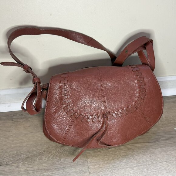 Lucky Brand Brown Boho Fold Over Crossbody Purse - Picture 1 of 7
